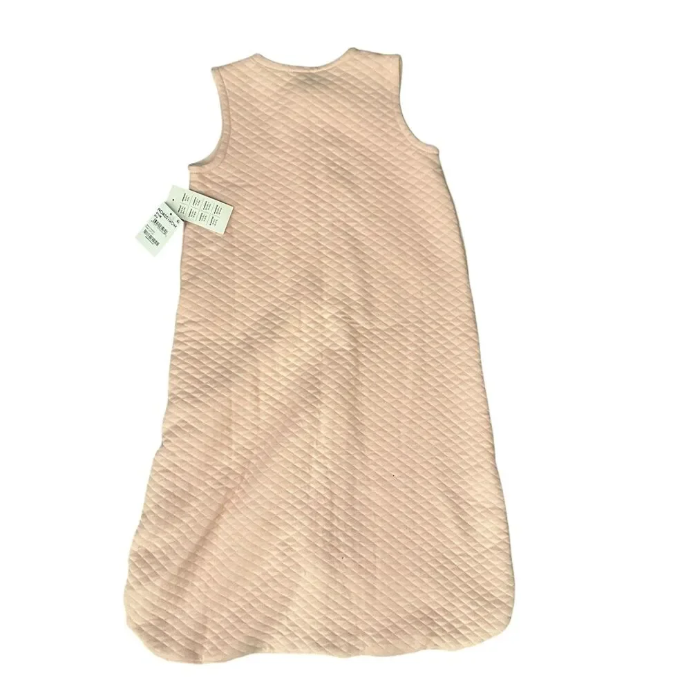 Nordstrom Pink Lotus Quilted Soft Baby Zip Up Sleeper Size 0-12 Months NWT‎